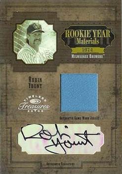 2005 Donruss Timeless Treasures - Rookie Year Materials Signature Year #RYM-12 Robin Yount Front