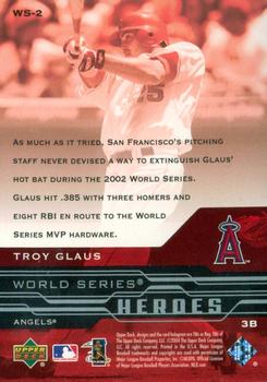 2005 Upper Deck - World Series Heroes #WS-2 Troy Glaus Back