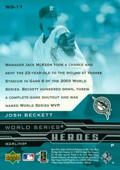 2005 Upper Deck - World Series Heroes #WS-17 Josh Beckett Back