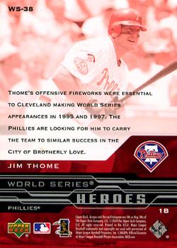 2005 Upper Deck - World Series Heroes #WS-38 Jim Thome Back