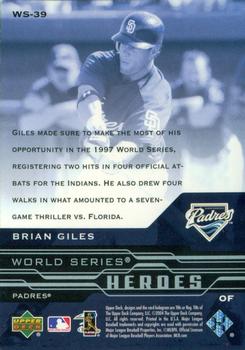2005 Upper Deck - World Series Heroes #WS-39 Brian Giles Back