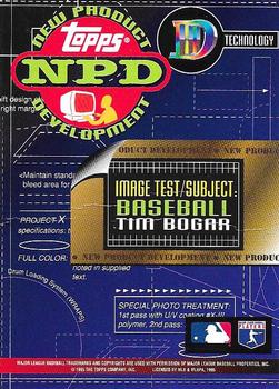1995 Topps DIII - Promos #NNO Tim Bogar Back