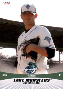 2010 Choice Vermont Lake Monsters #4 Dustin Crane Front