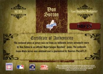 2005 Donruss Timeless Treasures - Statistical Champions Materials Signature Year #SC-39 Don Sutton Back