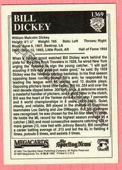 1994 Conlon Collection TSN - Promos #1369 Bill Dickey Back