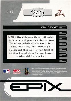 2005 Donruss Zenith - Epix Game Black #E-14 Roy Oswalt Back
