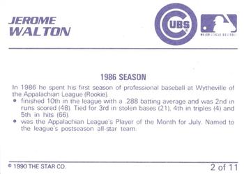1990 Star Jerome Walton / Gregg Olson #2 Jerome Walton Back