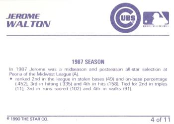1990 Star Jerome Walton / Gregg Olson #4 Jerome Walton Back