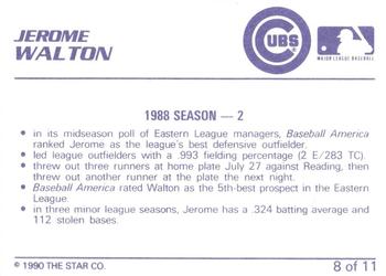 1990 Star Jerome Walton / Gregg Olson #8 Jerome Walton Back