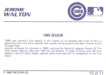 1990 Star Jerome Walton / Gregg Olson #10 Jerome Walton Back