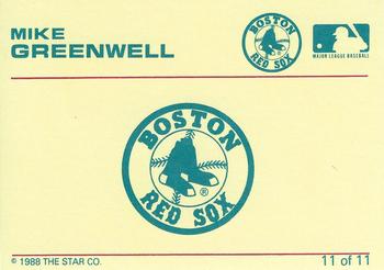1989 Star Mike Greenwell Purple - Glossy #11 Mike Greenwell Back