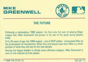 1989 Star Mike Greenwell Red - Glossy #10 Mike Greenwell Back