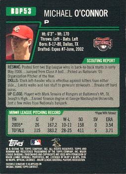 2006 Bowman Draft Picks & Prospects #BDP53 Mike O'Connor Back