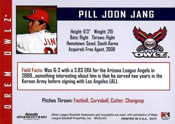 2010 Grandstand Orem Owlz #NNO Pill Joon Jang Back
