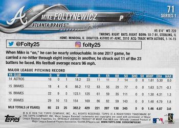 2018 Topps - Limited #71 Mike Foltynewicz Back