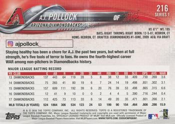 2018 Topps - Limited #216 A.J. Pollock Back