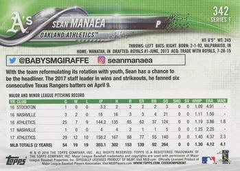 2018 Topps - Limited #342 Sean Manaea Back