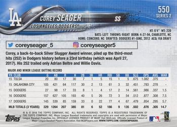 2018 Topps - Limited #550 Corey Seager Back
