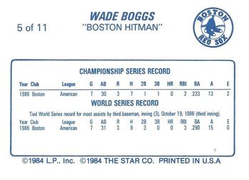 1988 Star Wade Boggs - Glossy #5 Wade Boggs Back