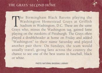 1992 Tuff Stuff Remembering the Negro Leagues #1 The Grays' Second Home Back