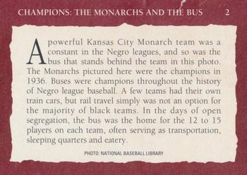 1992 Tuff Stuff Remembering the Negro Leagues #2 Champions: The Monarchs and The Bus Back