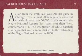 1992 Tuff Stuff Remembering the Negro Leagues #9 Packed House In Chicago Back