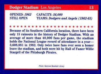 1992 Tuff Stuff Classic Baseball Stadiums #13 Dodger Stadium Back