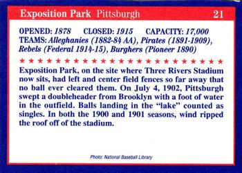 1992 Tuff Stuff Classic Baseball Stadiums #21 Exposition Park Back