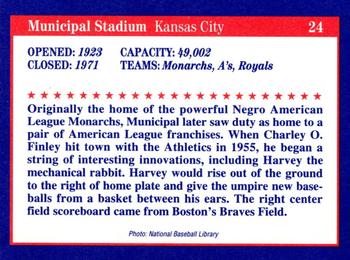 1992 Tuff Stuff Classic Baseball Stadiums #24 Municipal Stadium Back