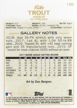 2018 Topps Gallery #100 Mike Trout Back