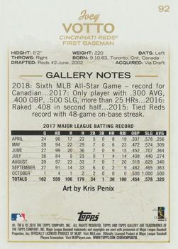 2018 Topps Gallery - Artist Proof #92 Joey Votto Back