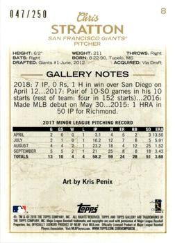 2018 Topps Gallery - Private Issue #8 Chris Stratton Back