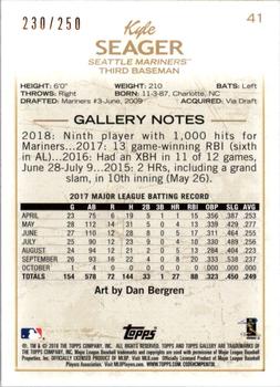 2018 Topps Gallery - Private Issue #41 Kyle Seager Back