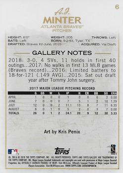 2018 Topps Gallery - Wood #6 A.J. Minter Back
