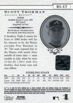 2006 Bowman Sterling #BS-ST Scott Thorman Back