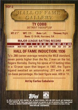 2018 Topps Gallery - Hall of Fame Gallery #HOF-2 Ty Cobb Back
