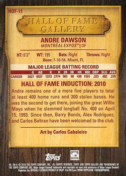 2018 Topps Gallery - Hall of Fame Gallery #HOF-11 Andre Dawson Back