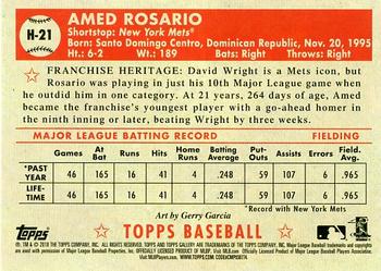 2018 Topps Gallery - Heritage #H-21 Amed Rosario Back