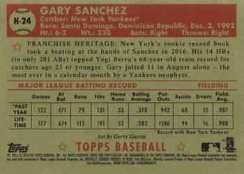 2018 Topps Gallery - Heritage #H-24 Gary Sanchez Back