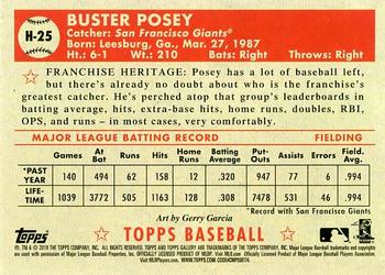2018 Topps Gallery - Heritage #H-25 Buster Posey Back