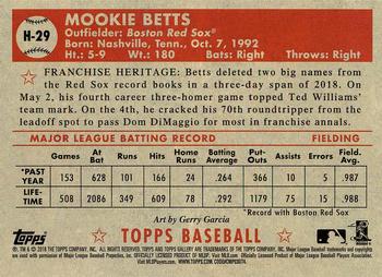 2018 Topps Gallery - Heritage #H-29 Mookie Betts Back