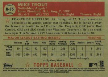 2018 Topps Gallery - Heritage #H-35 Mike Trout Back