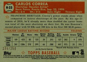 2018 Topps Gallery - Heritage Green #H-23 Carlos Correa Back