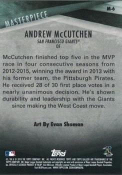 2018 Topps Gallery - Masterpiece #M-6 Andrew McCutchen Back