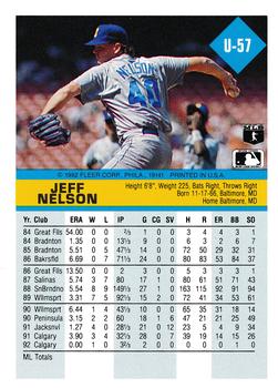 1992 Fleer Update #U-57 Jeff Nelson Back