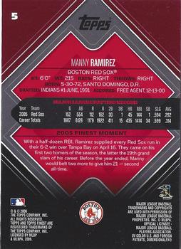 2006 Finest #5 Manny Ramirez Back