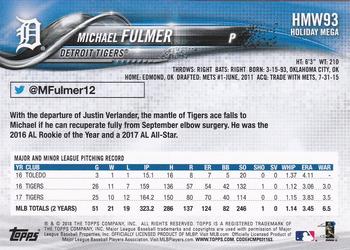 2018 Topps Holiday #HMW93 Michael Fulmer Back