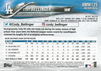 2018 Topps Holiday #HMW125 Cody Bellinger Back