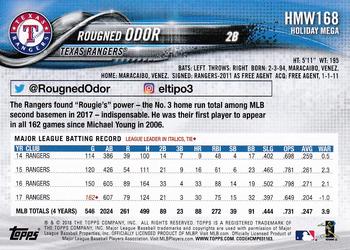 2018 Topps Holiday #HMW168 Rougned Odor Back