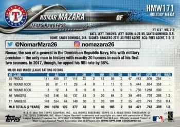 2018 Topps Holiday #HMW171 Nomar Mazara Back